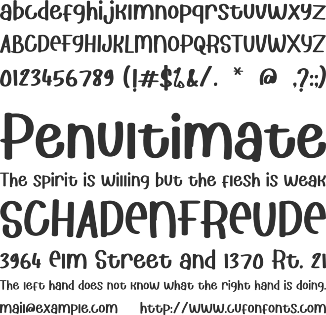 Washel Cute font preview