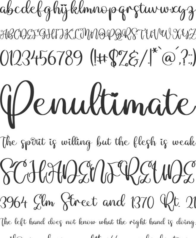 Marlyta Lovely font preview