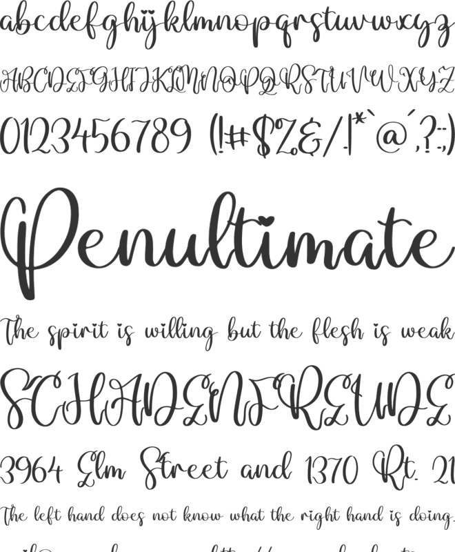 Marlyta Lovely font preview