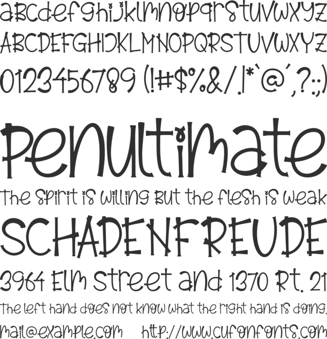 Emely Days font preview