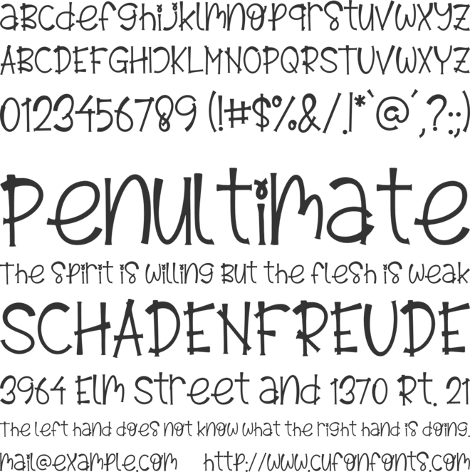 Emely Days font preview