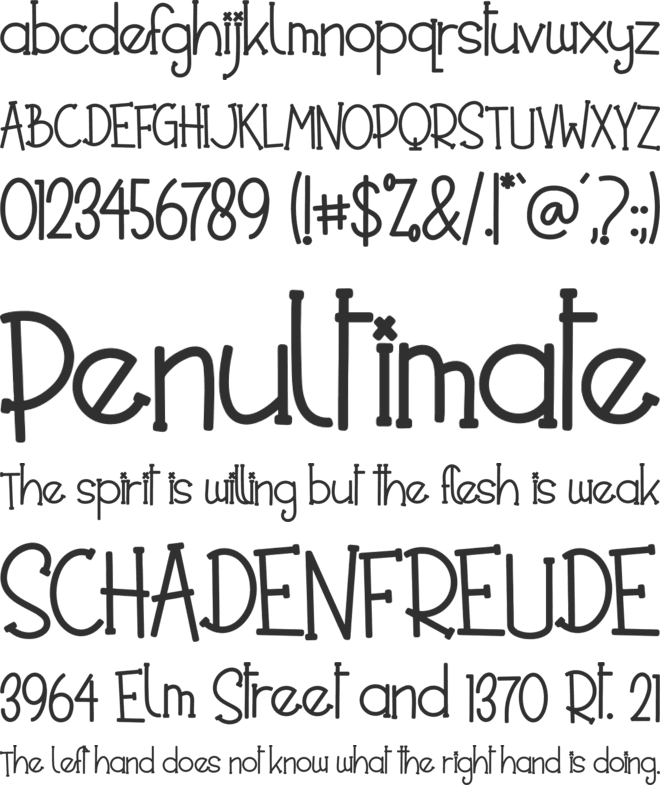 Noted Party font preview