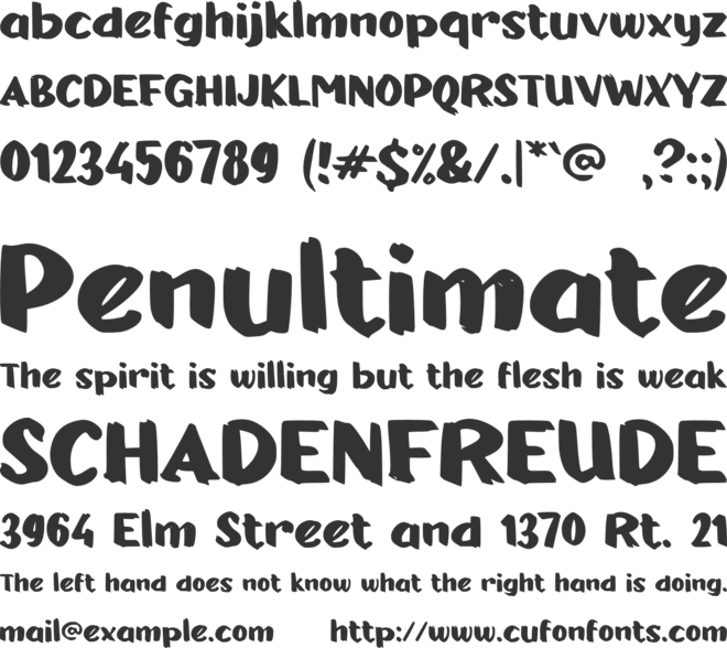 b Brown Bag font preview