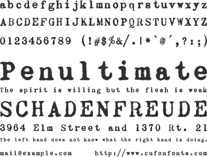 zai Olivetti Lettera 22 Typewriter font preview