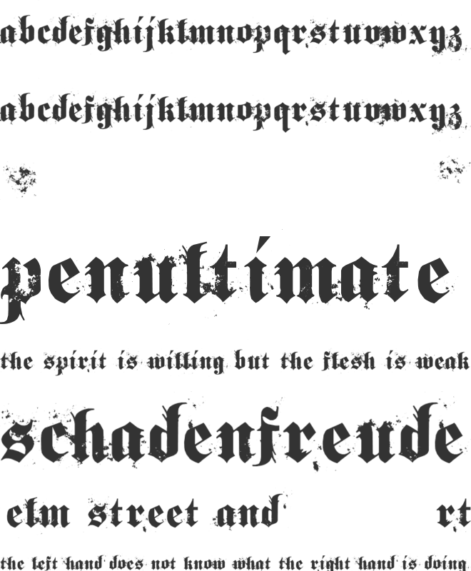 Gothical font preview
