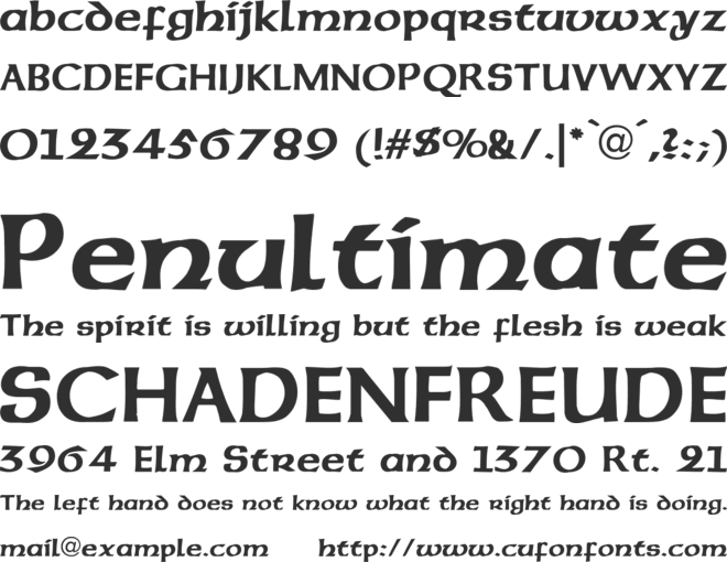 Sherwood font preview