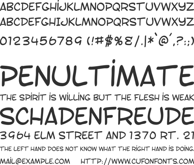 SF Toontime font preview