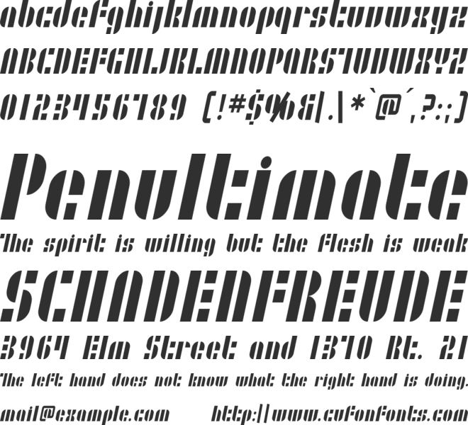 SF RetroSplice Condensed font preview