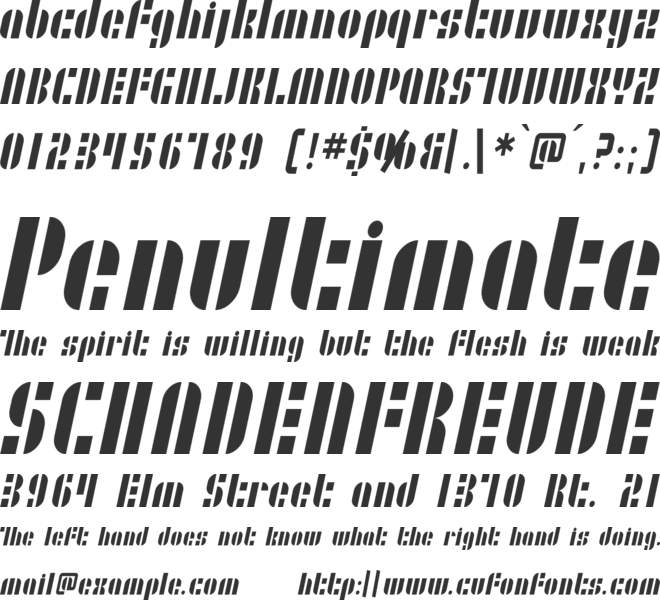 SF RetroSplice Condensed font preview