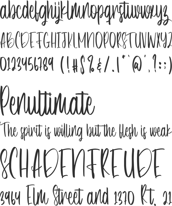 Housewife font preview