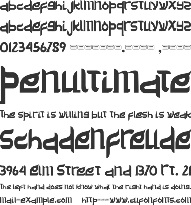 Delik Free Trial font preview