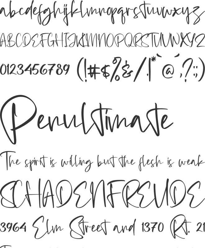 Prilistale font preview