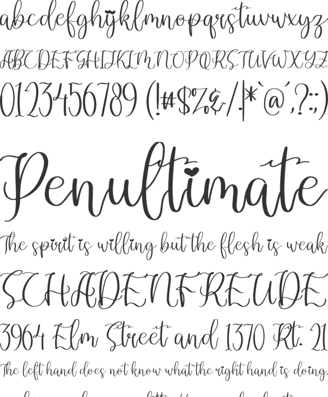 Dandelion Pelangi font preview