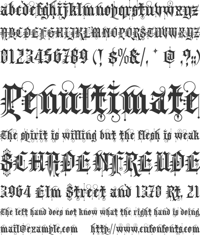 Kingthings Spike font preview