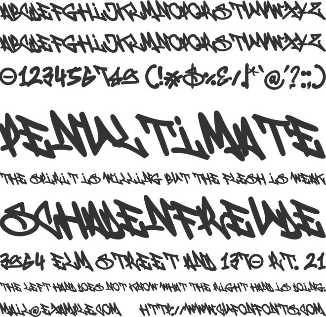 Jamstreet Graffiti font preview