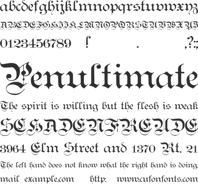 Teutonic font preview
