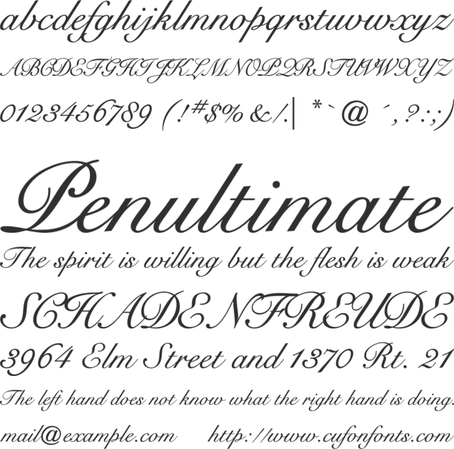 Signet Roundhand ATT font preview