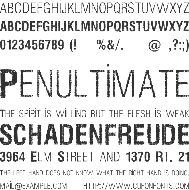 Silent Hell of Cheryl font preview