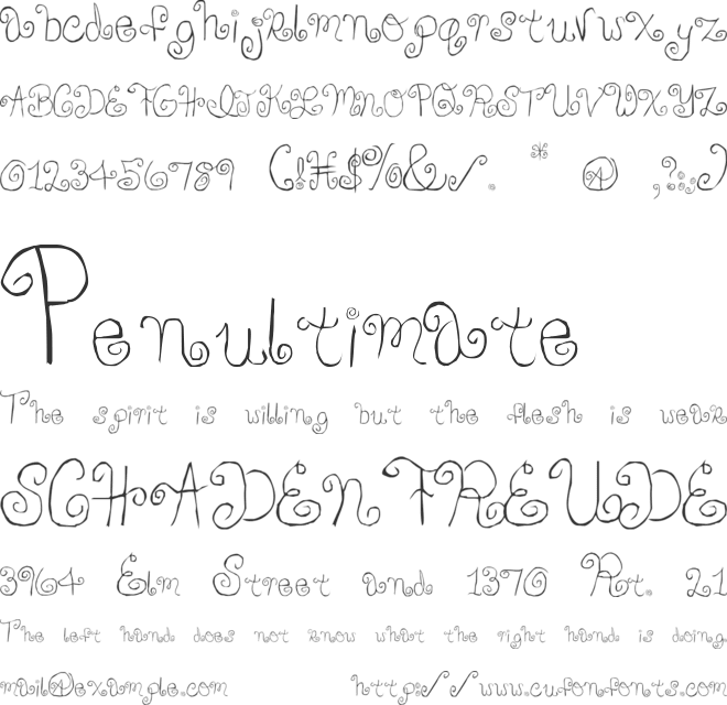 Skirt Girl font preview