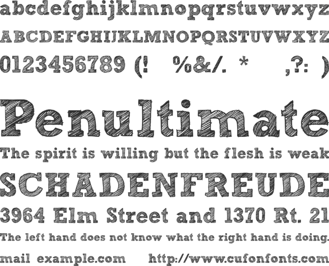 Sketch Rockwell font preview