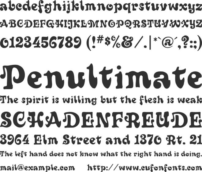 Sixties font preview