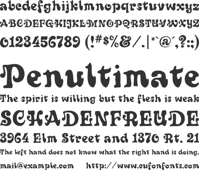 Sixties font preview