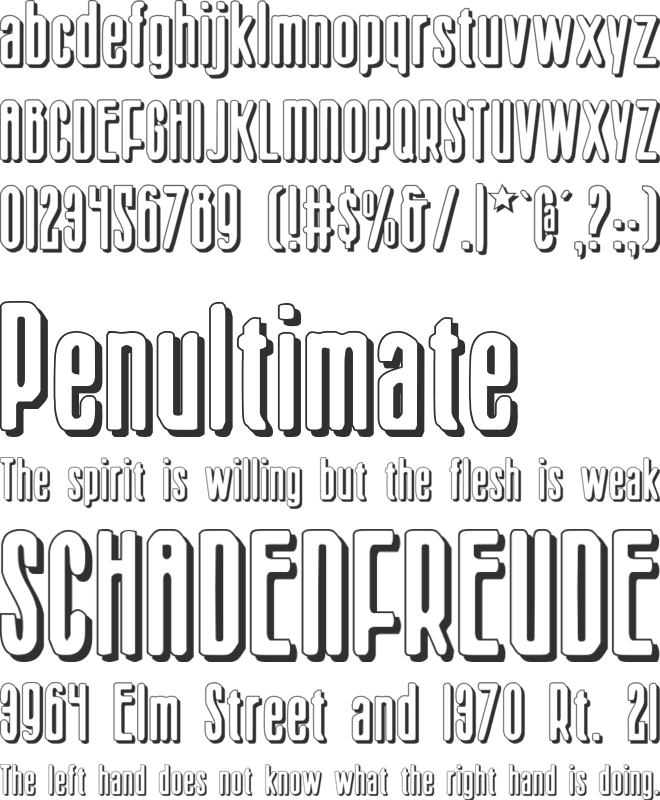 Sister Europe Shadow font preview