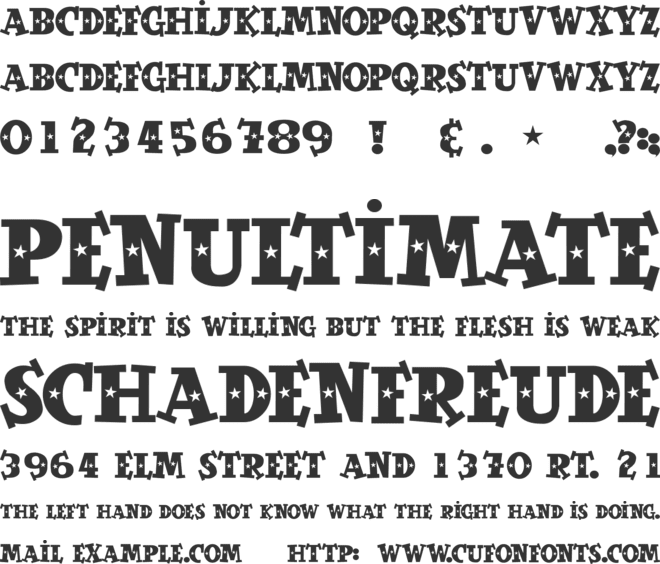 SpaceOut font preview