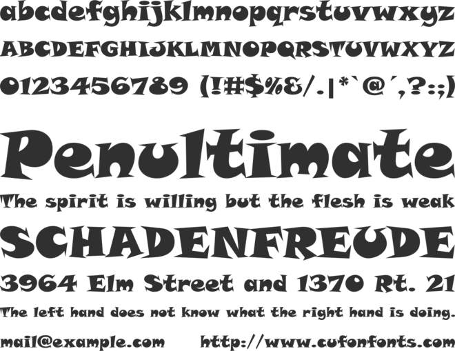 Snap ITC font preview