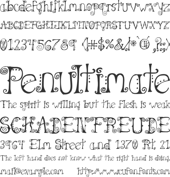 Spahrty Girl font preview