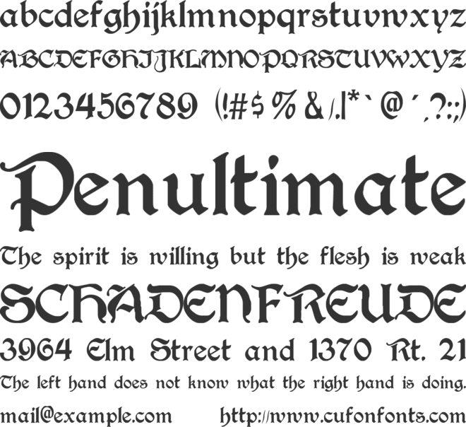 Augusta font preview