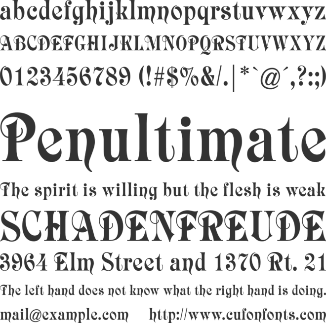 Starnberg font preview