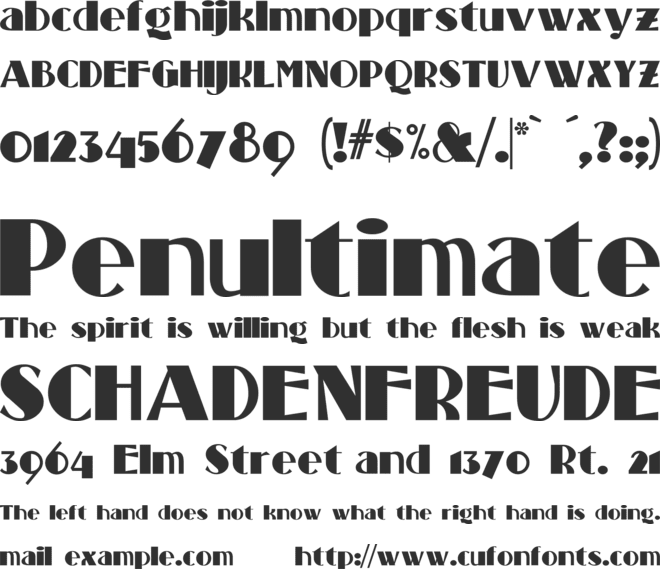 StandingRoomOnly font preview