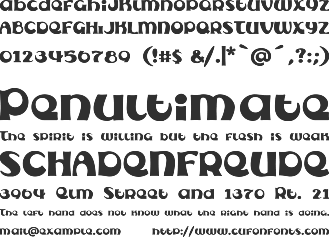Subelair font preview