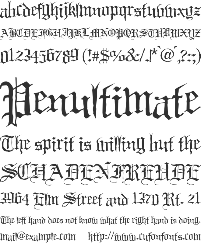 Black Night font preview
