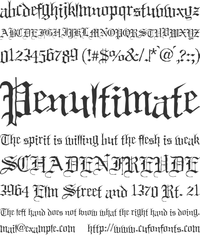 Black Night font preview