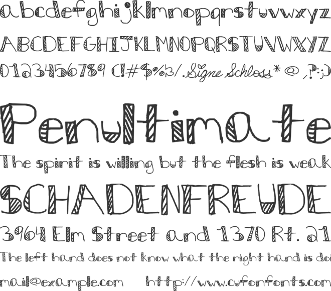 Stripes and bubbles font preview