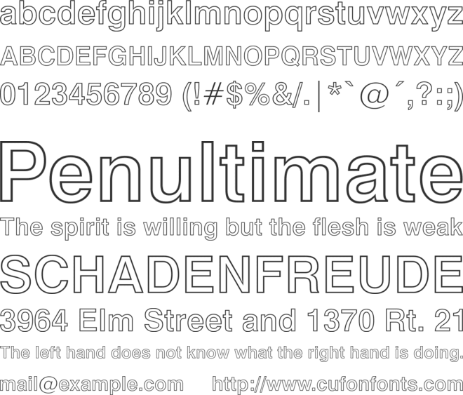 Swis721 BdOul BT font preview