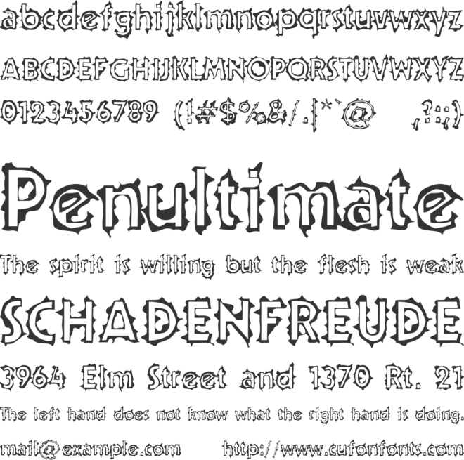 Teenick font preview