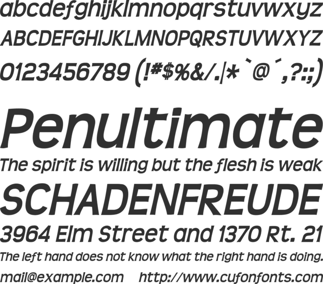 Teen font preview