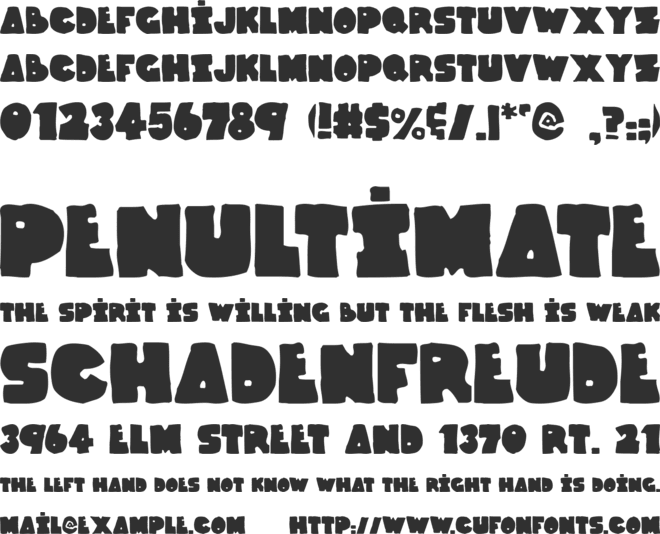 Thunder Thighs font preview