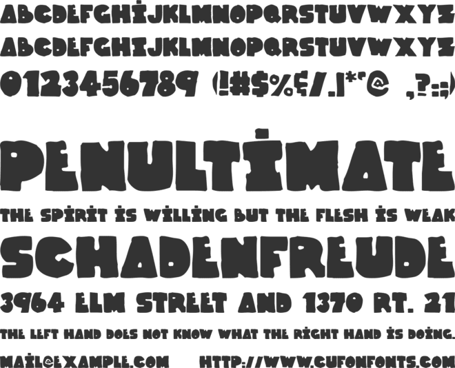 Thunder Thighs font preview