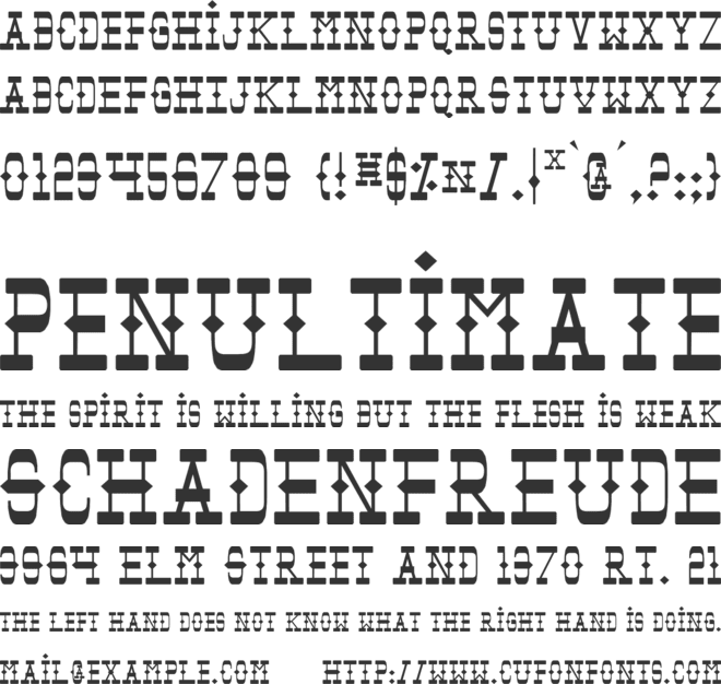 Tombstone font preview