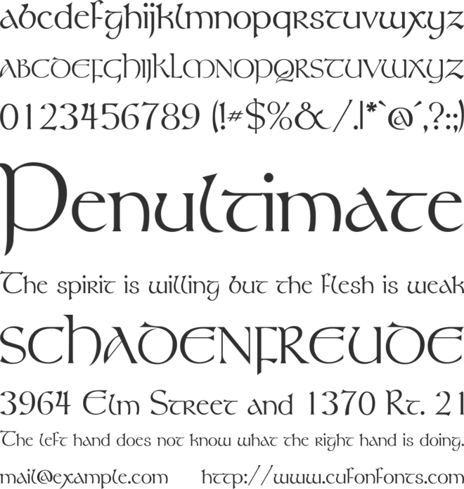 Tolkien font preview