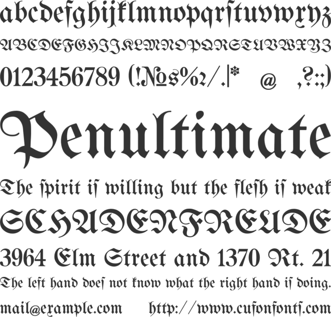 Bertholdr Mainzer Fraktur font preview