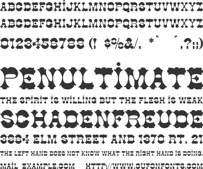 TR Cottage font preview