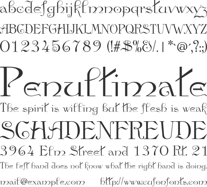 TR Anglican font preview