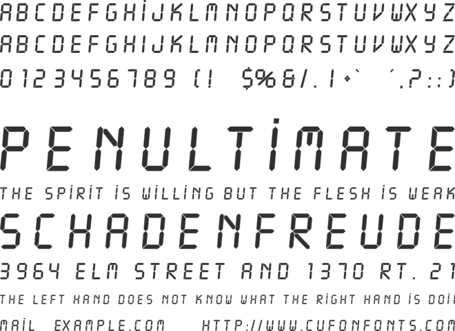 TR LCD font preview