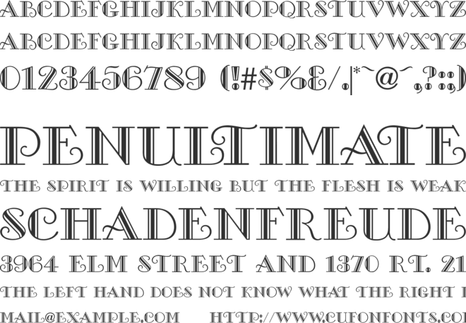 TR Galleria font preview