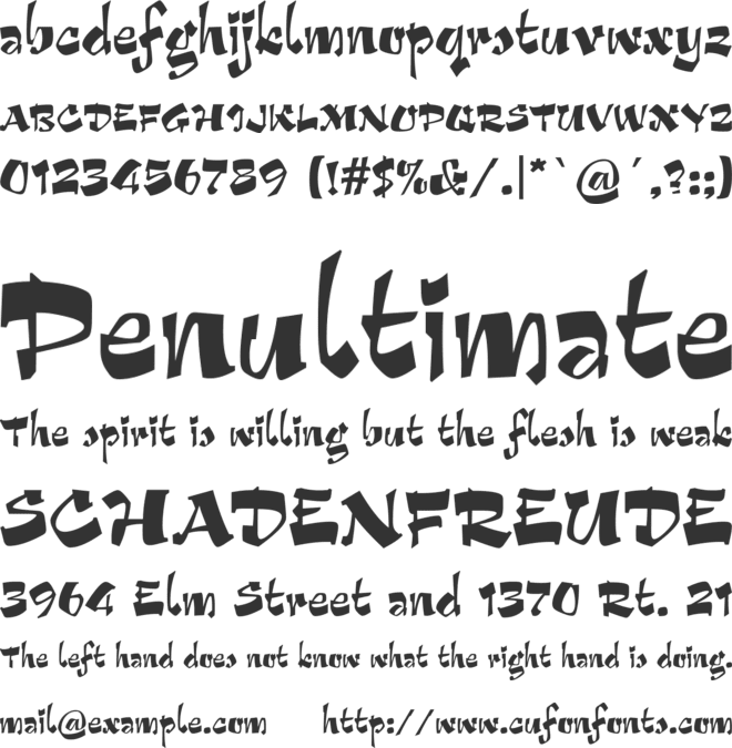 TR Arriba font preview